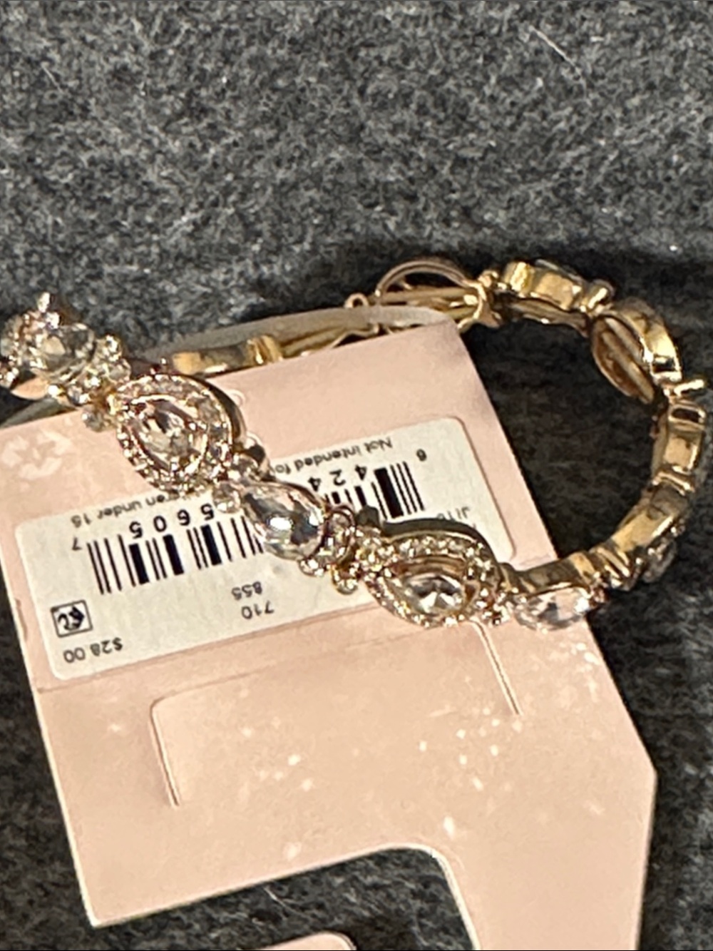 NWT You’re Invited Gold Crystal Teardrop Stretch Bracelet - Women Jewelry